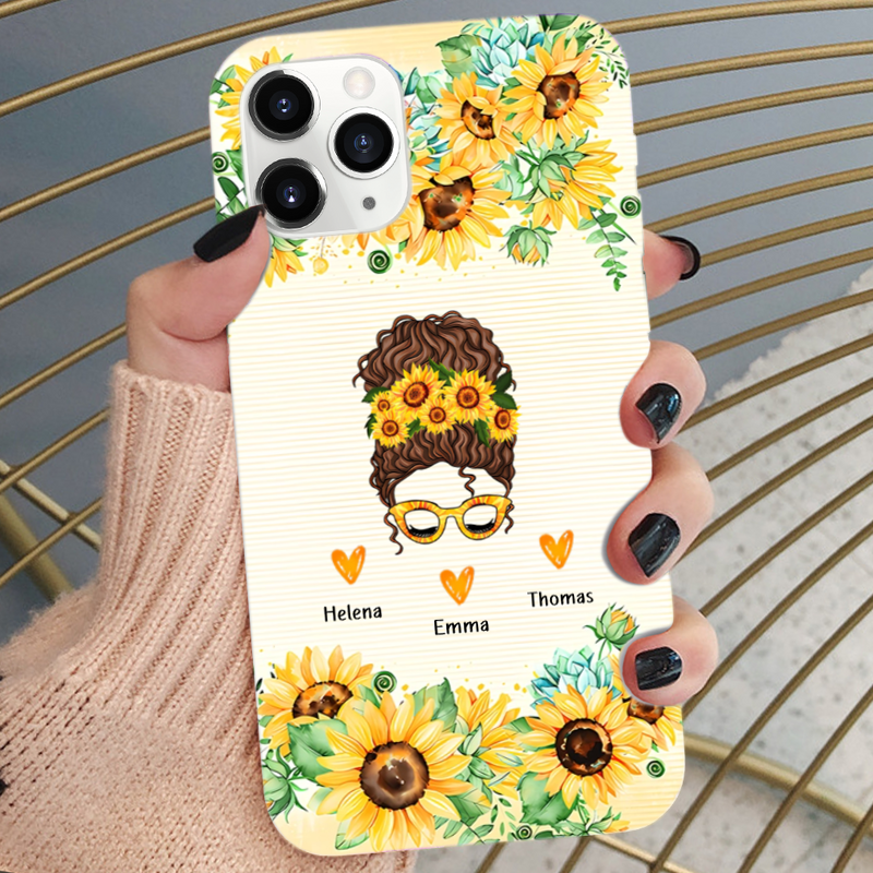 Femme tournesol – Coque de téléphone personnalisée pour iPhone et Samsung