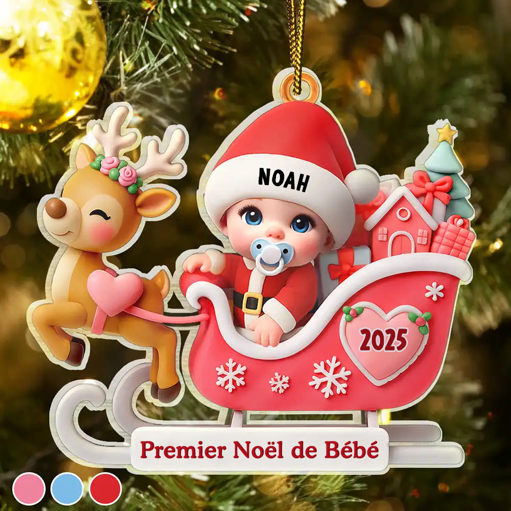 Premier Noël de bébé - Orement de Noël personnalisée avec nom et année
