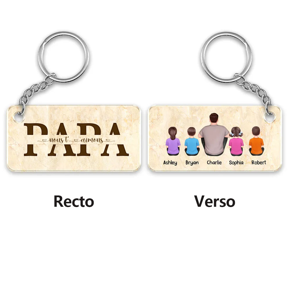Cadeau pour Papa – Porte-clés acrylique personnalisé