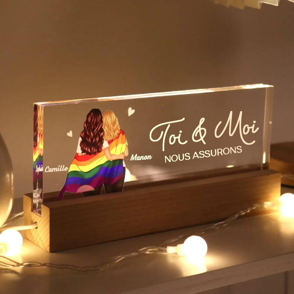 Veilleuse LED personnalisée pour les couples LGBT