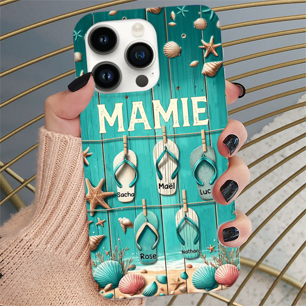 Chaussons de Plage-étui de téléphone personnalisé pour iPhone et Samsung