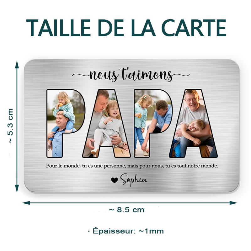PAPA Wallet Card - Carte portefeuille personnalisée avec photos