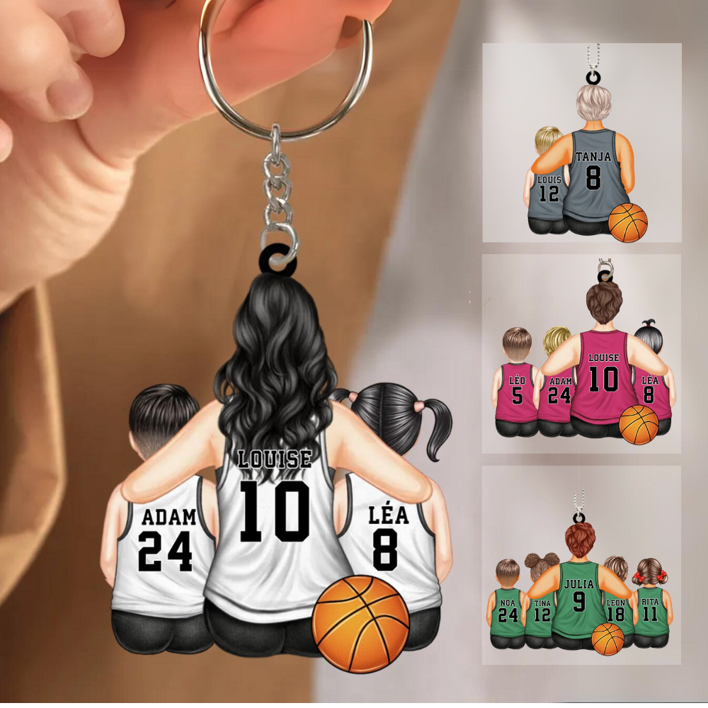 Porte-Clés Acrylique Basket-Ball Maman