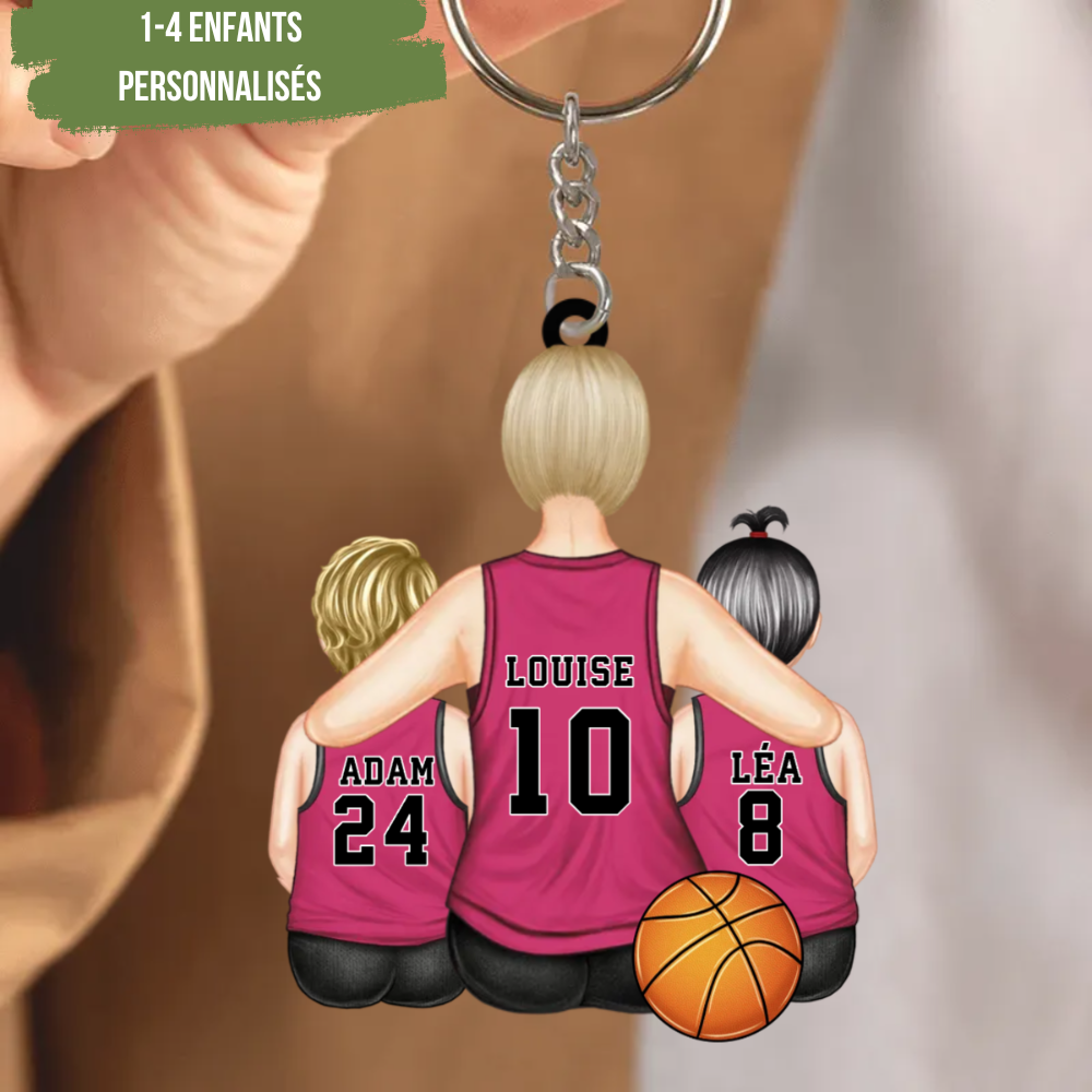 Porte-Clés Acrylique Basket-Ball Maman