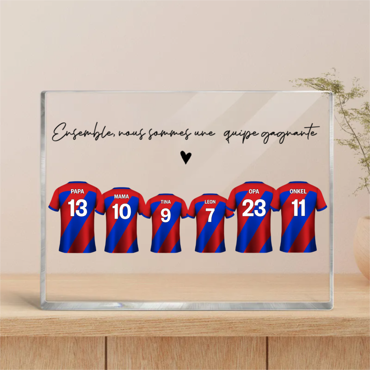 Plaque acrylique maillot de foot pour les fans de football