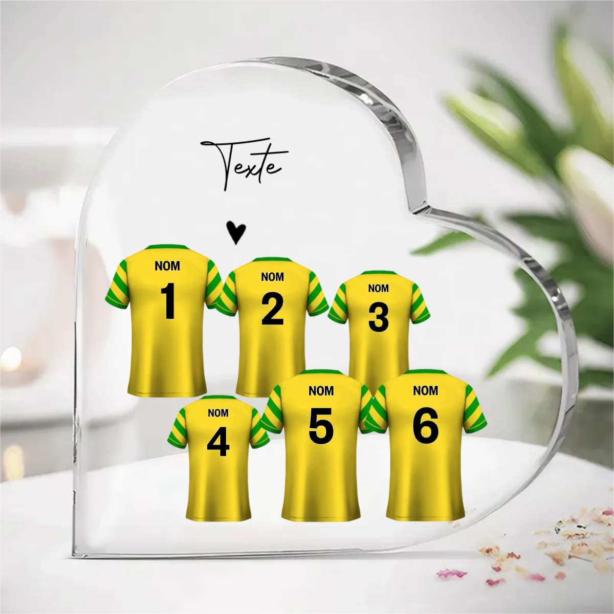 Ornement en acrylique en forme de maillot de football