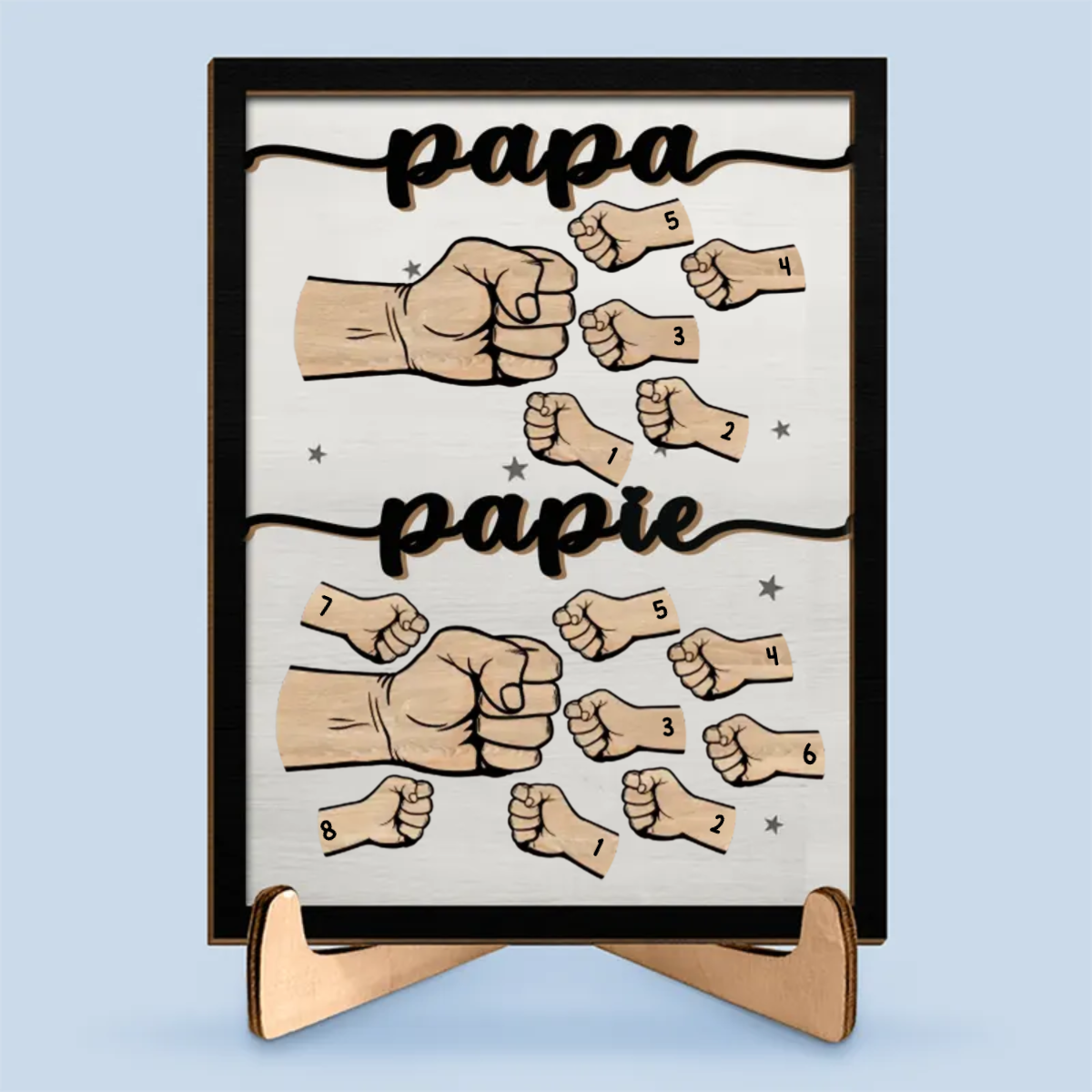 Cadre en bois coup de poing pour papa et grand-père