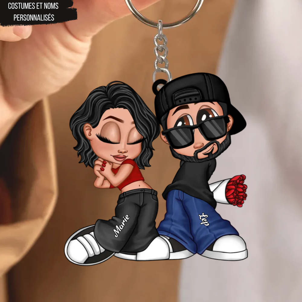 Porte-clés en acrylique pour le couple Style Y2K