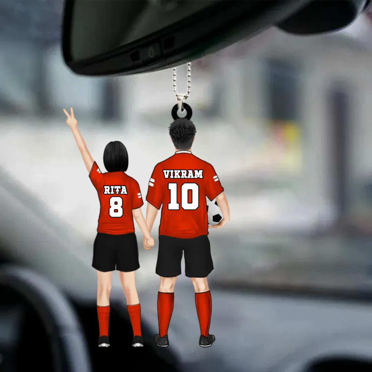 Couple de football-ornement personnalisé