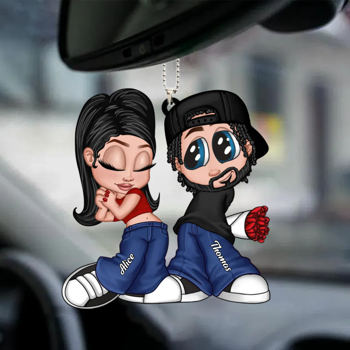 Y2K-Pendentif personnalisable pour couple