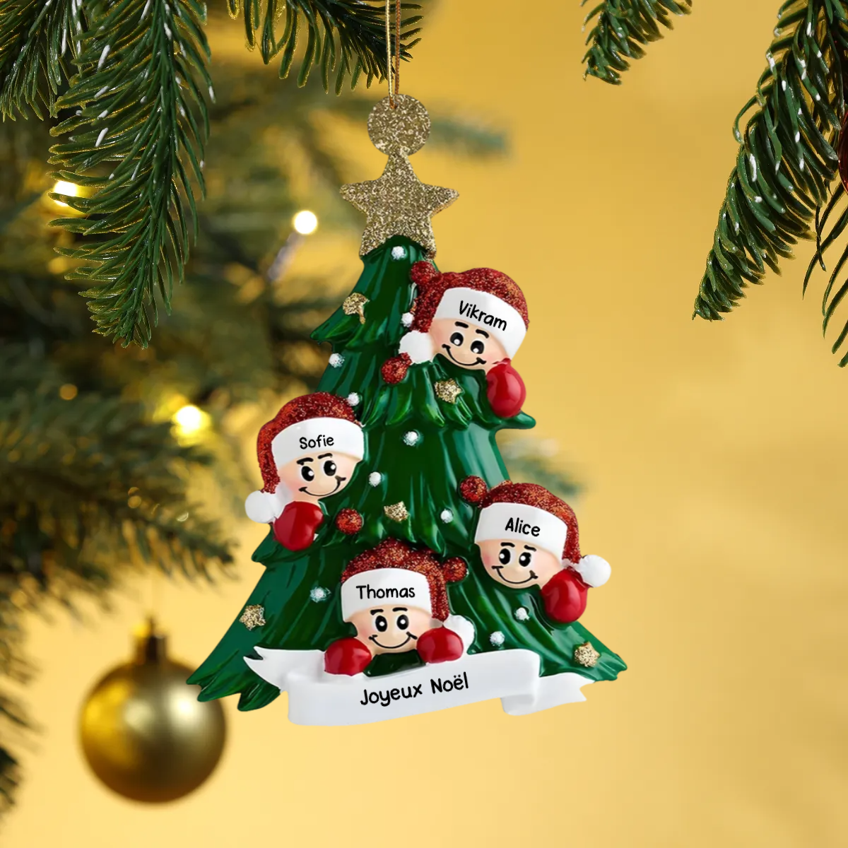 Ornements de Noël Poupées avec Sapin de Noël Noms Personnalisés avec texte