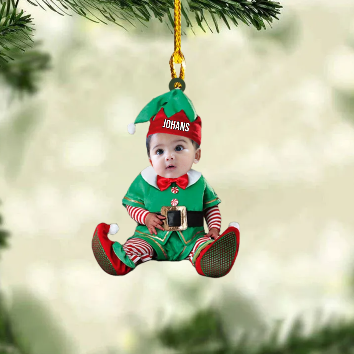Bébé Photo Décorations de Noël avec nom