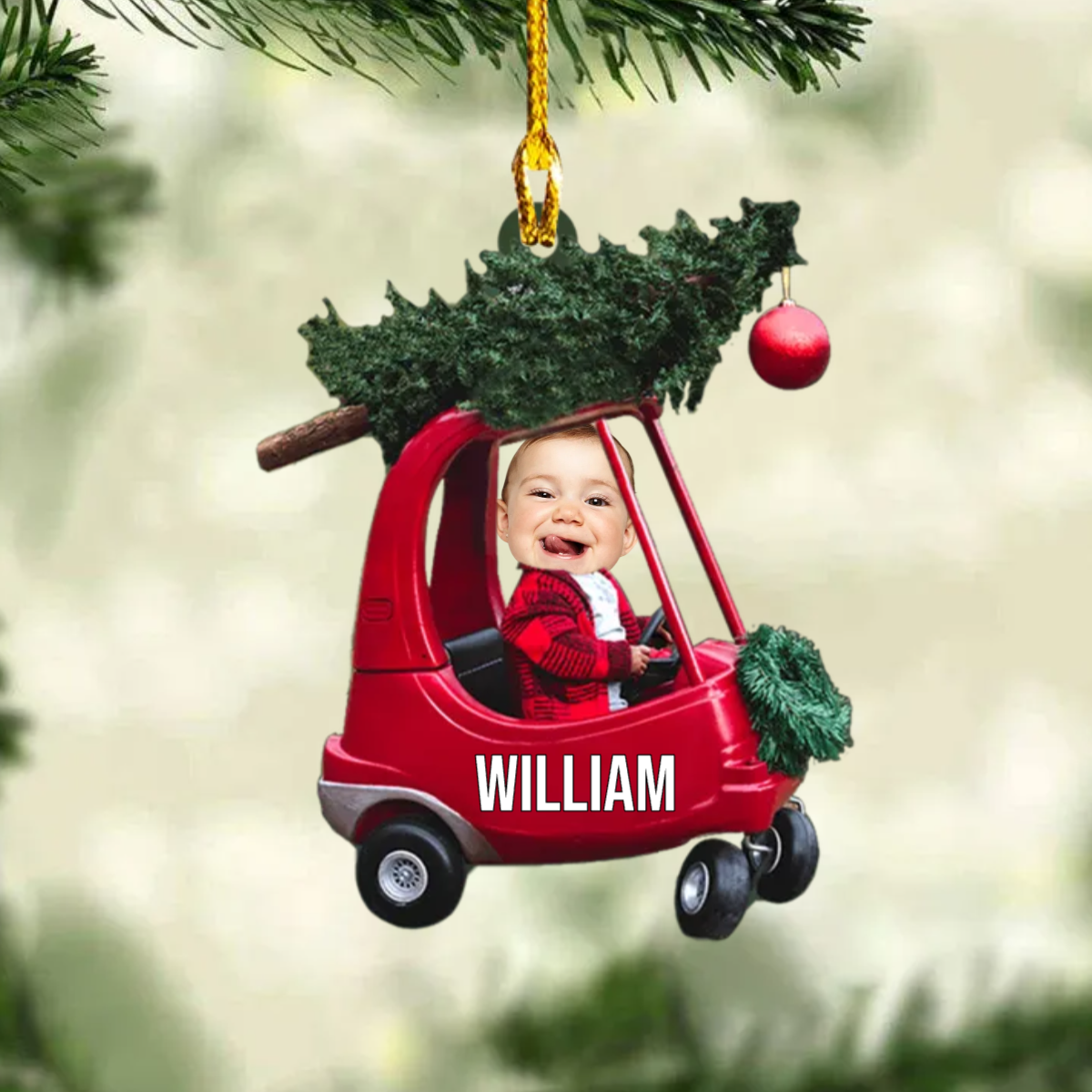 Bébé Photo Décorations de Noël avec nom