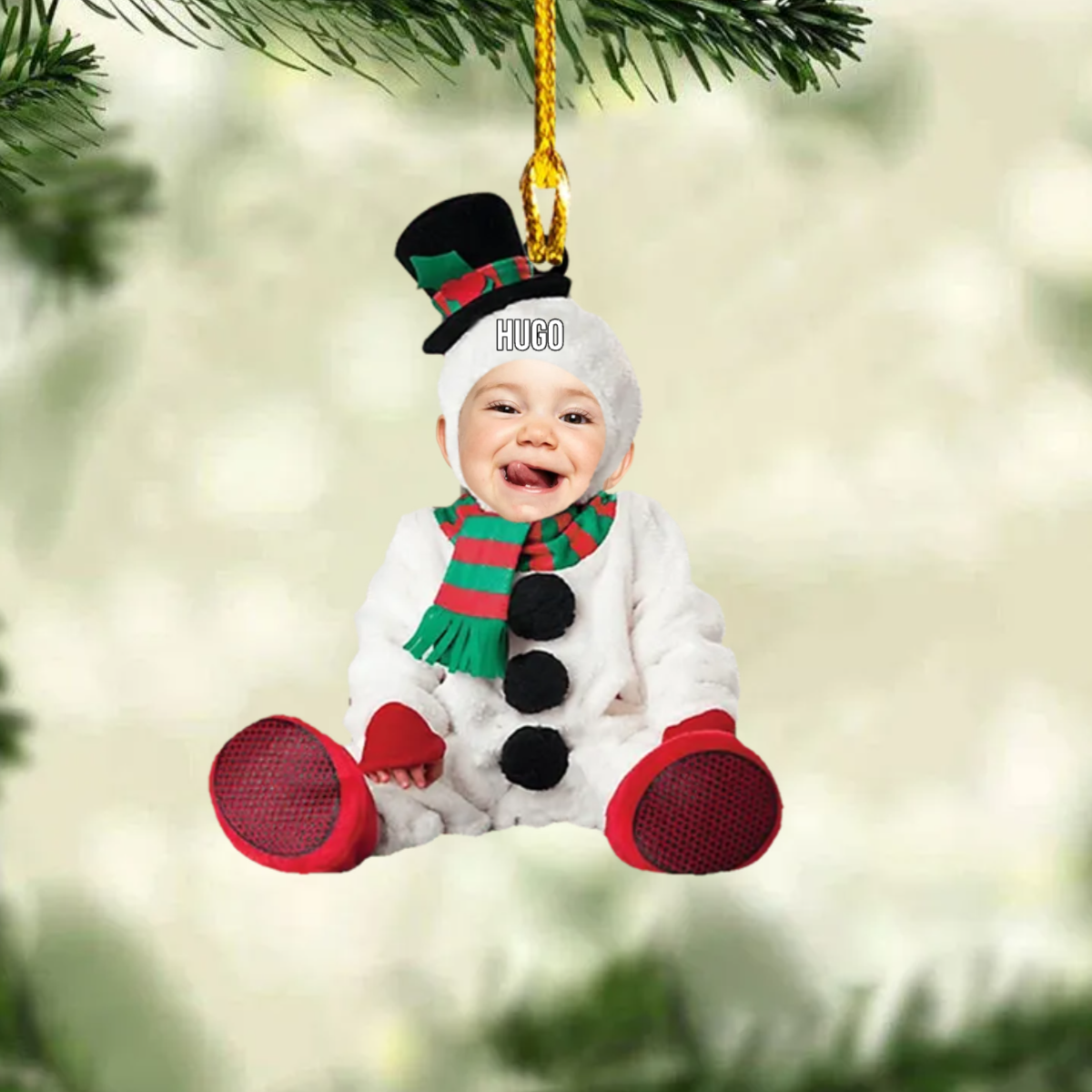 Bébé Photo Décorations de Noël avec nom