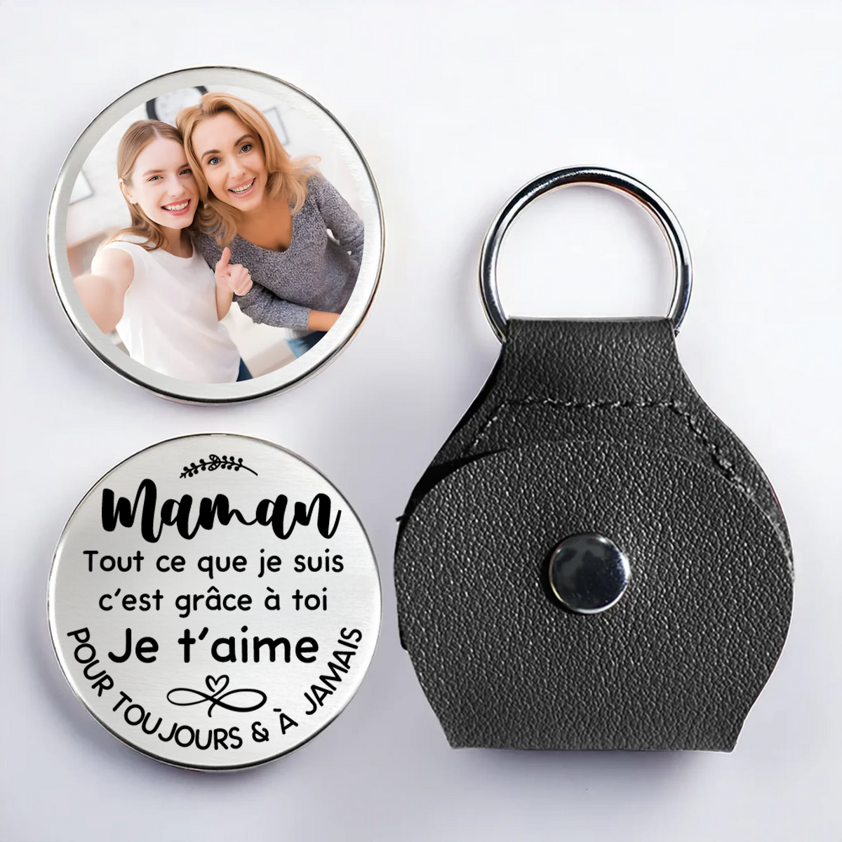 Mère et fille – Mini-câlin de poche avec photo