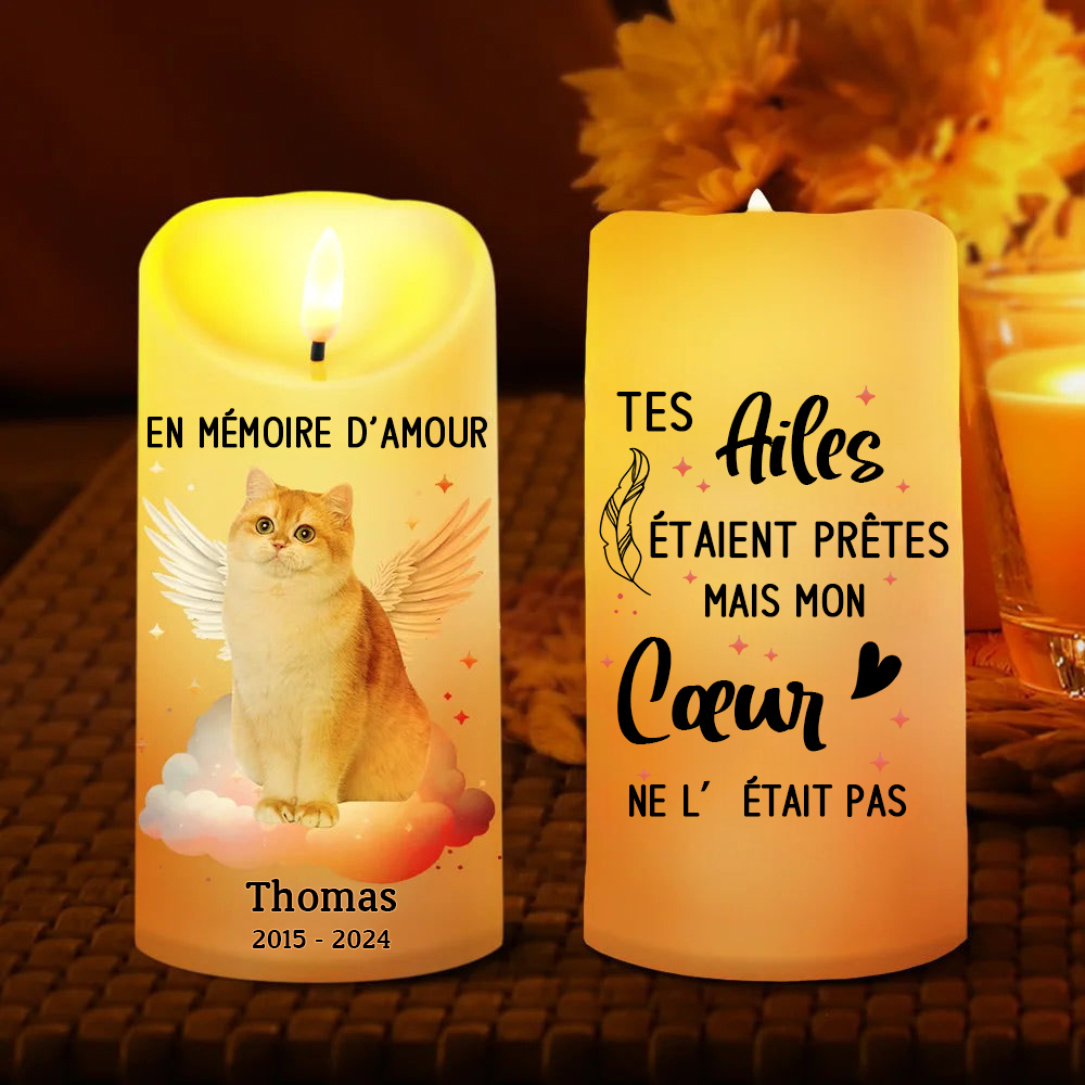 Bougie LED commémorative avec photo – En souvenir affectueux