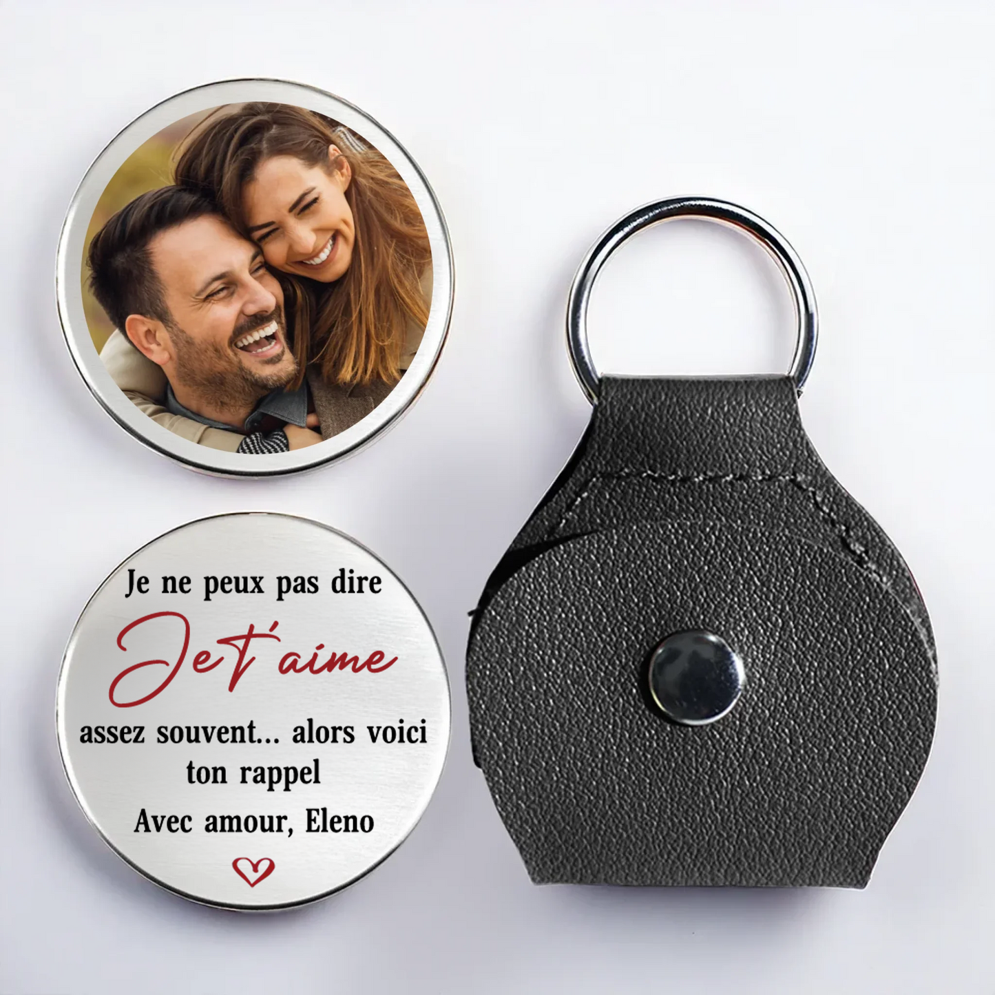 Je t’aime – Mini-câlin de poche avec photo pour couple