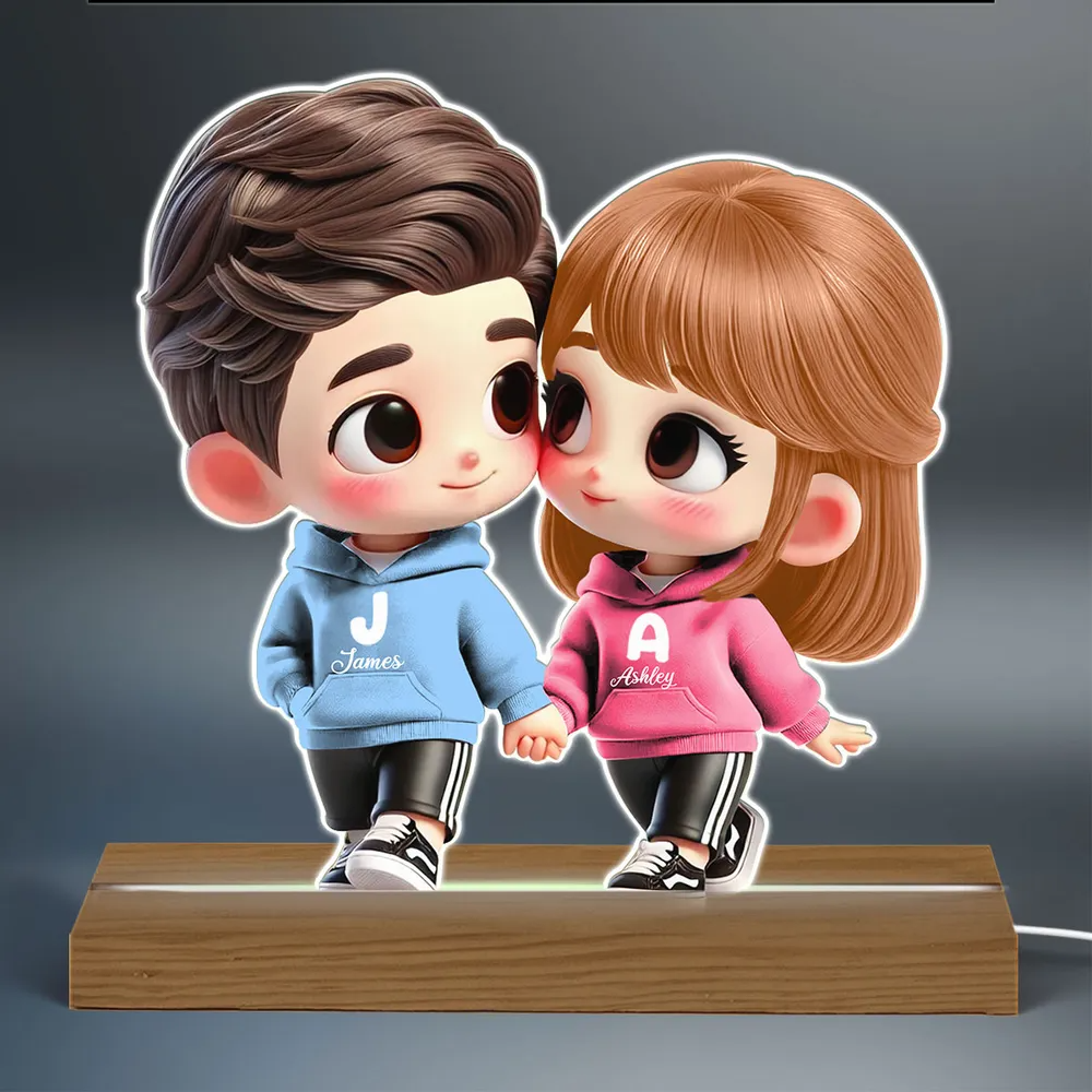 Veilleuse personnalisée avec couple, cadeau pour couple LGBT
