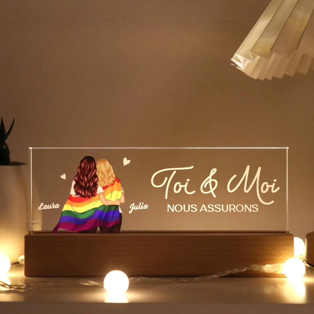 Veilleuse LED personnalisée pour les couples LGBT
