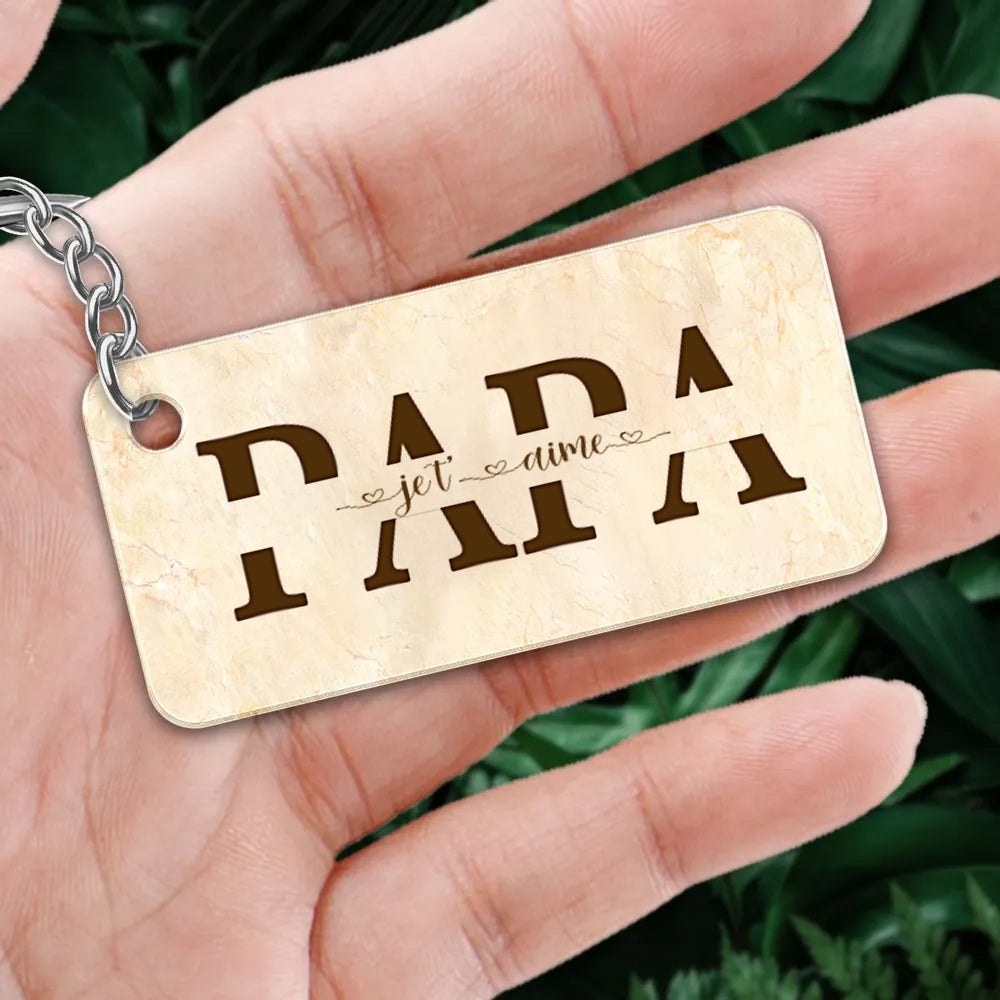 Cadeau pour Papa – Porte-clés acrylique personnalisé