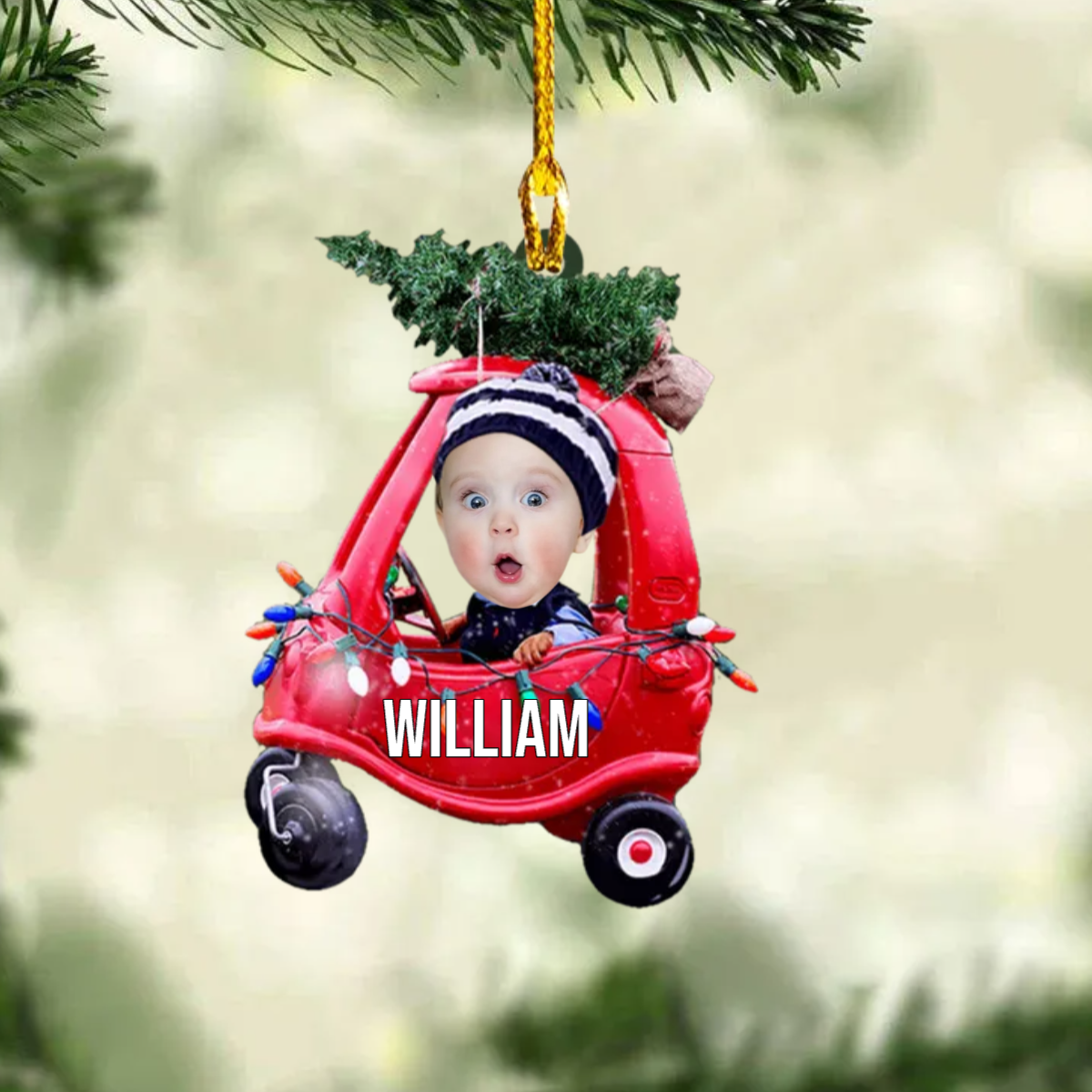 Bébé Photo Décorations de Noël avec nom