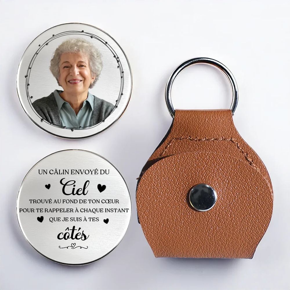 Câlin de poche avec photo – Cadeau de deuil personnalisé