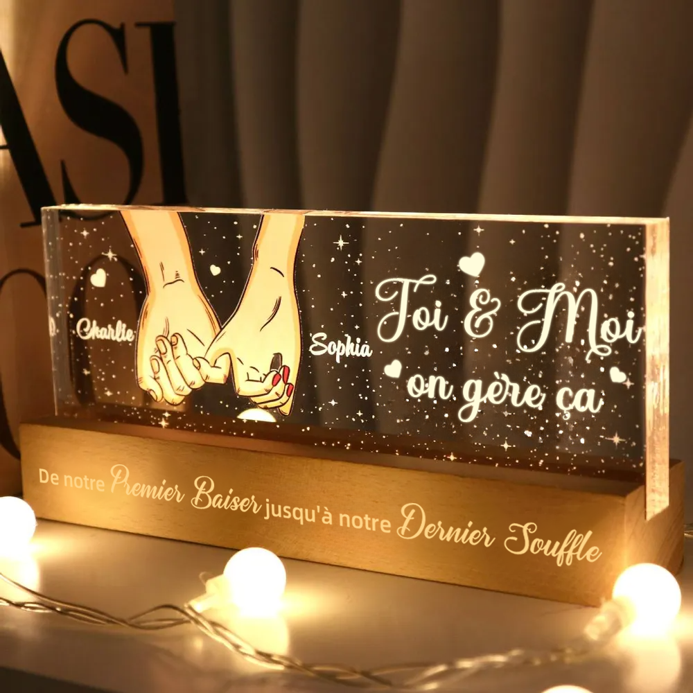 « Petite promesse » – Veilleuse LED personnalisée pour couple