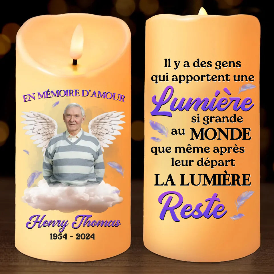 Bougie LED personnalisée commémorative avec photo