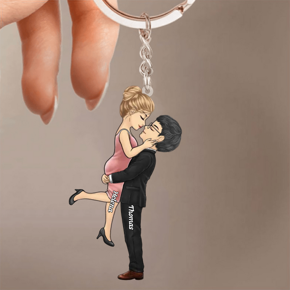 Porte-clés en acrylique personnalisé pour couple