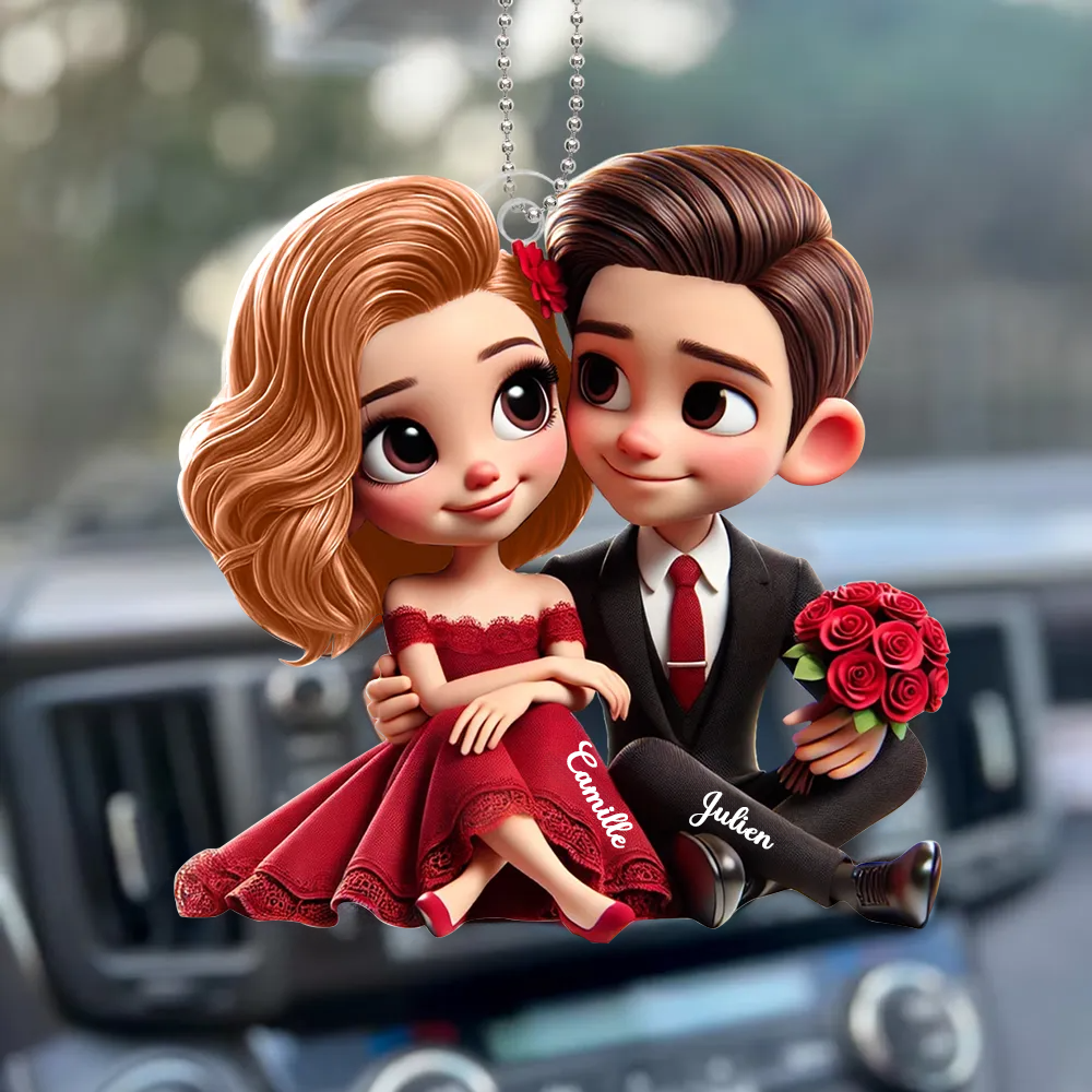 Porte-voiture en acrylique – Cadeau personnalisé pour couple