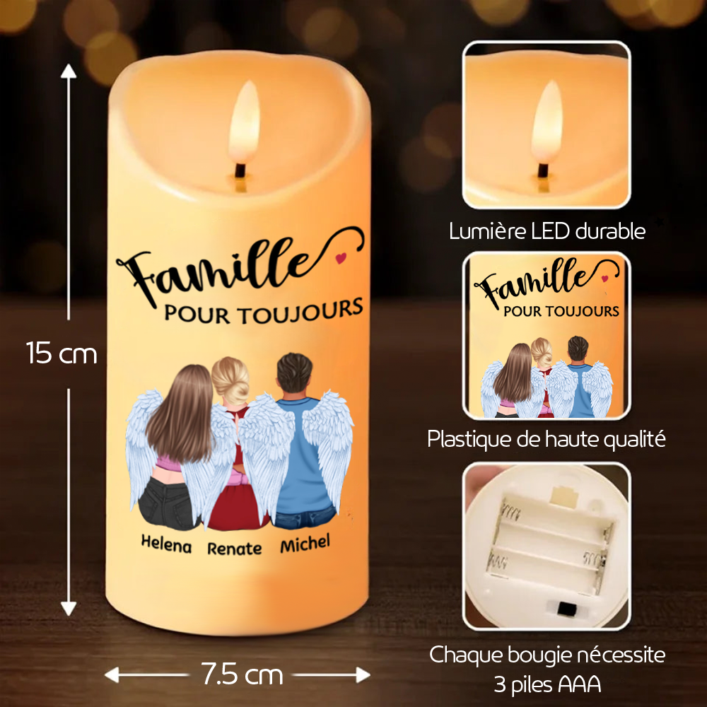 Bougie LED personnalisée pour la famille et les meilleurs amis