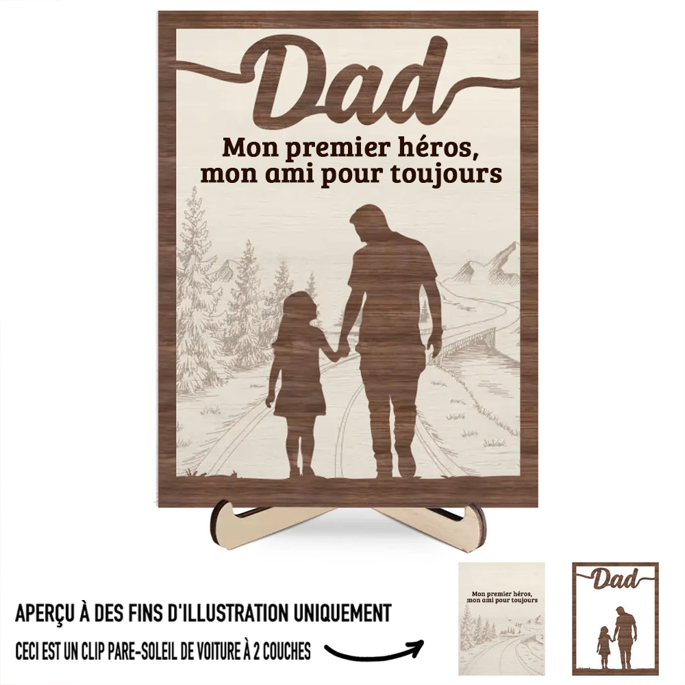Panneau en bois personnalisé "Papa et enfant" pour père