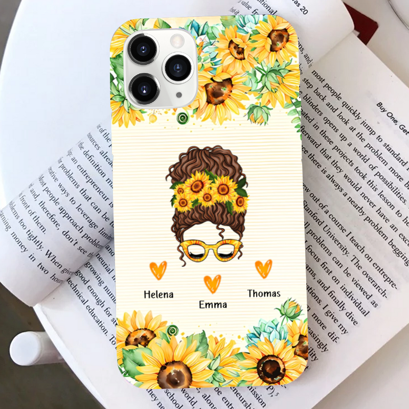 Femme tournesol – Coque de téléphone personnalisée pour iPhone et Samsung