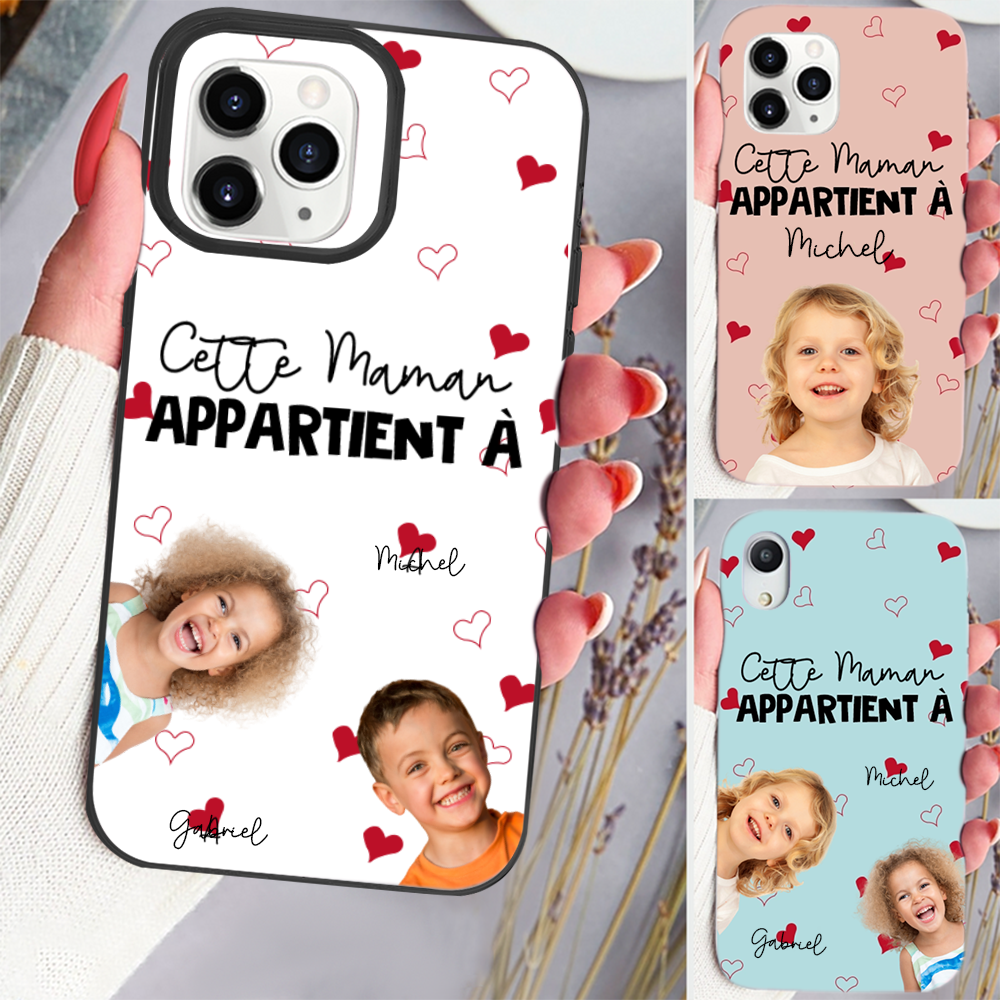 Cette... appartient à – Coque de téléphone personnalisée avec photos pour iPhone et Samsung