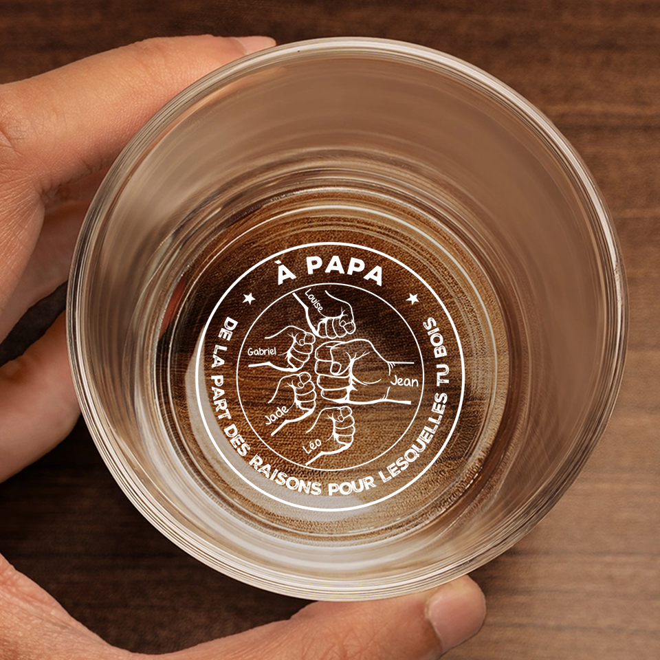 Coup de poing – Verre à whisky personnalisé, cadeau pour Papa