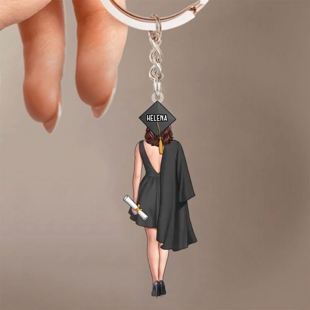 Porte-clés personnalisé en acrylique pour remise de diplôme – Fille et garçon