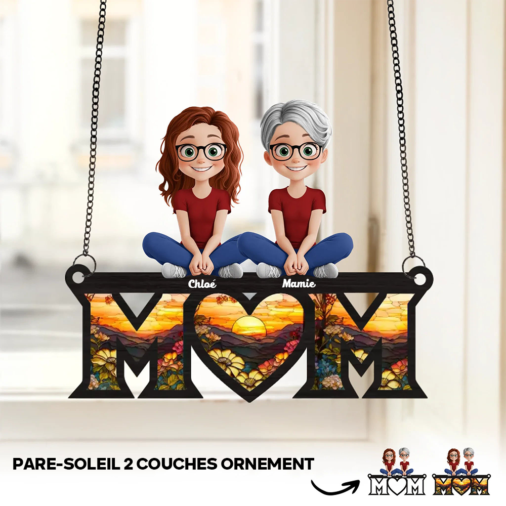Attrape-soleil personnalisé avec 1 à 4 enfants pour maman et mamie