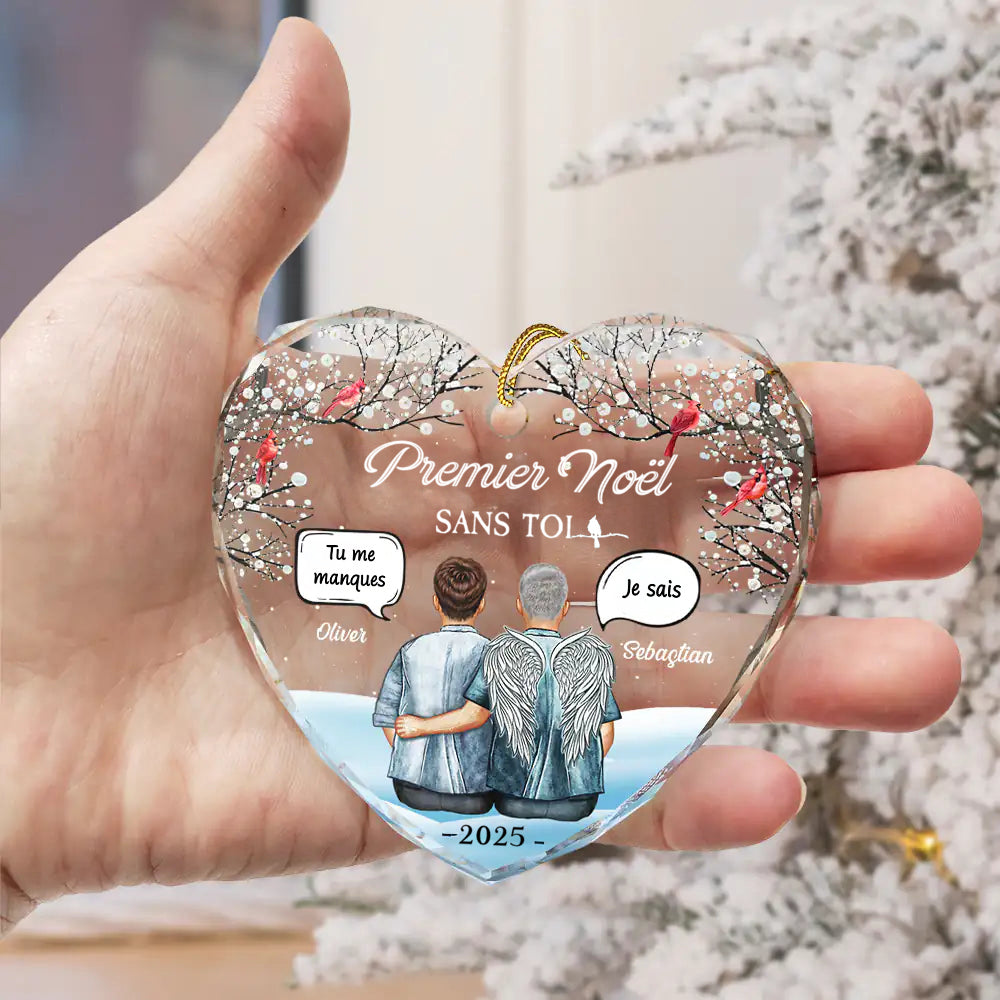 Premier Noël sans toi - Décoration personnalisée en verre pour Noël Cadeau de deuil