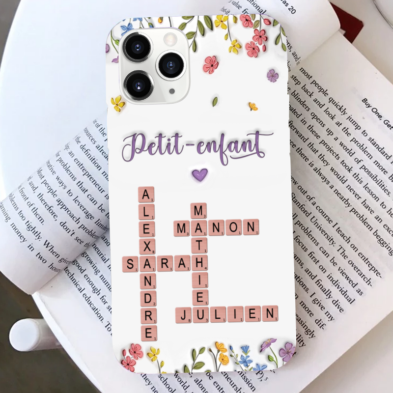 Mots croisés avec prénoms – Coque de téléphone personnalisée pour iPhone et Samsung