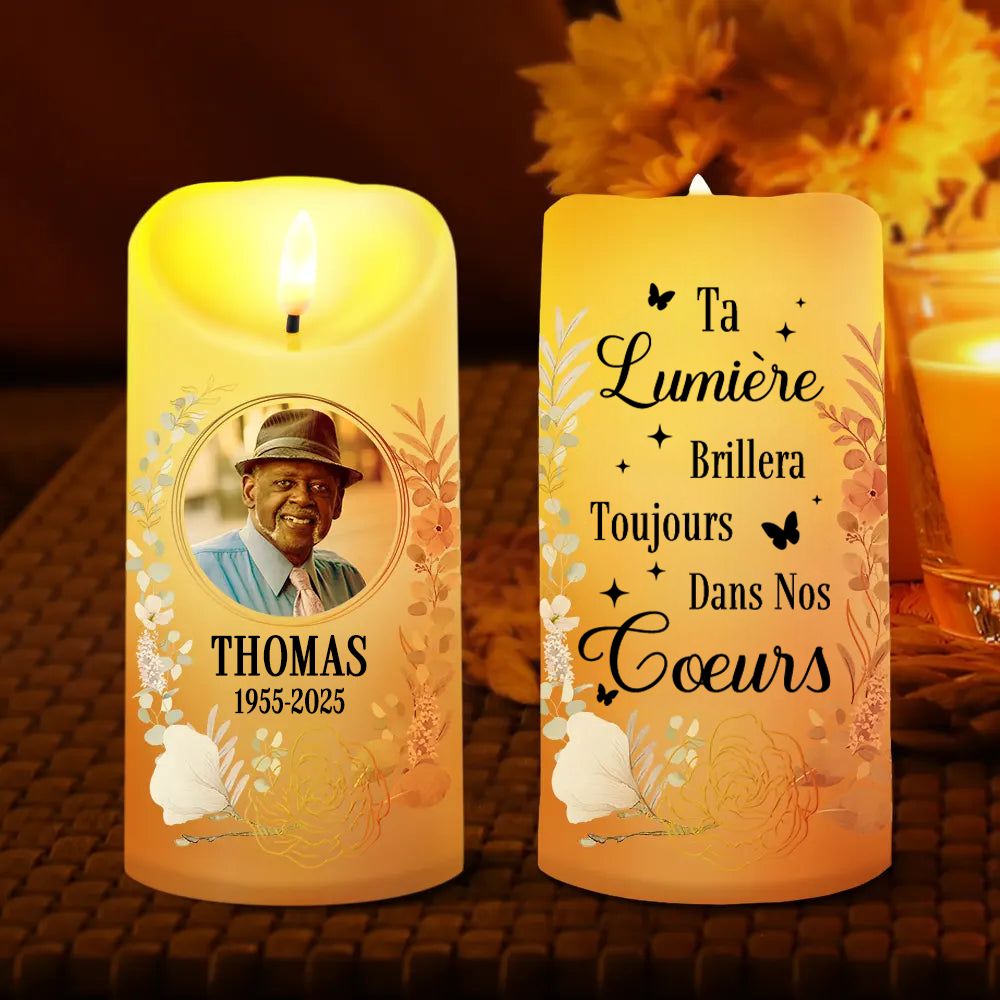 Ta lumière... Bougie LED avec photo – Bougie commémorative