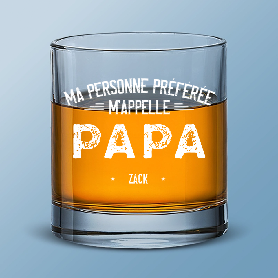 Mes personnes préférées m’appellent… – Verre à whisky personnalisé avec prénoms