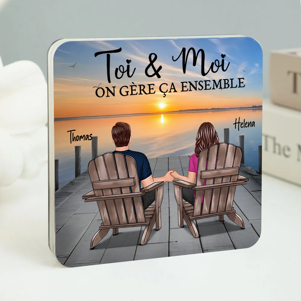 Aimants en acrylique personnalisés pour couple amoureux