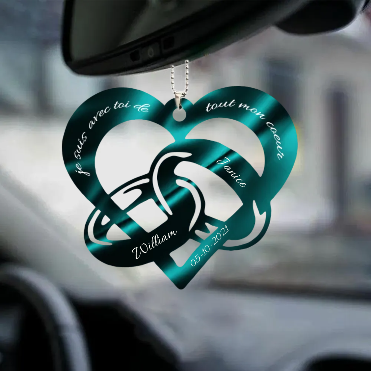 Pendentif Amour infini avec 2 noms & date