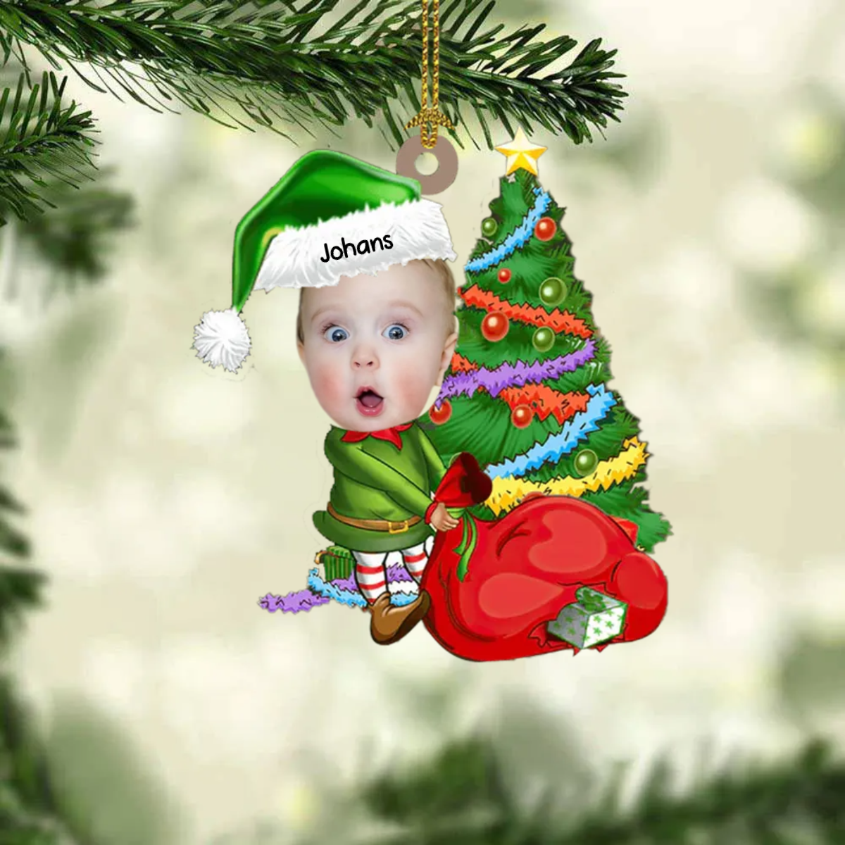 Bébé Photo Costumes Décorations de Noël avec nom
