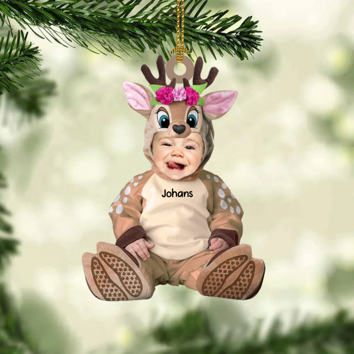 Bébé Photo Costumes Décorations de Noël avec nom