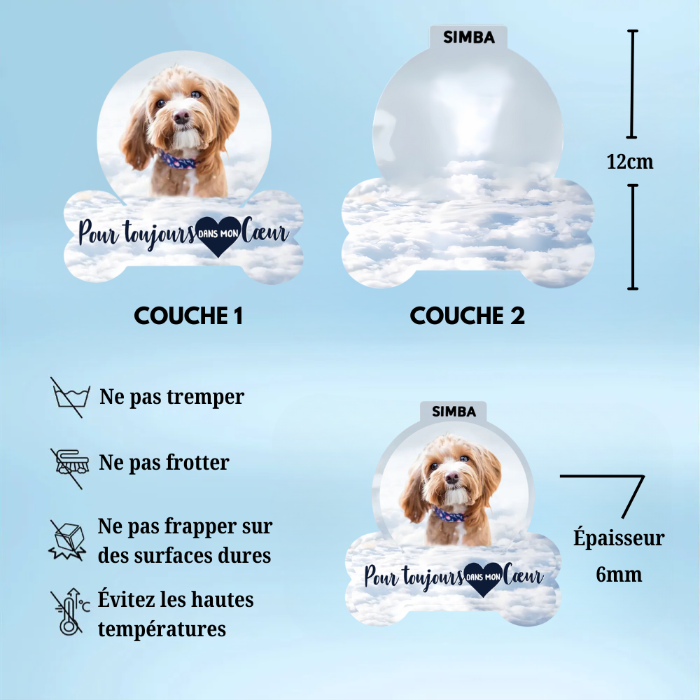 Clip pare-soleil avec photo – Cadeau commémoratif pour les propriétaires d’animaux