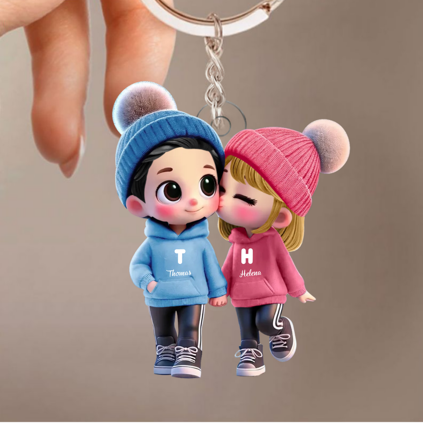 Porte-clés personnalisé – Adorables amoureux pour couple