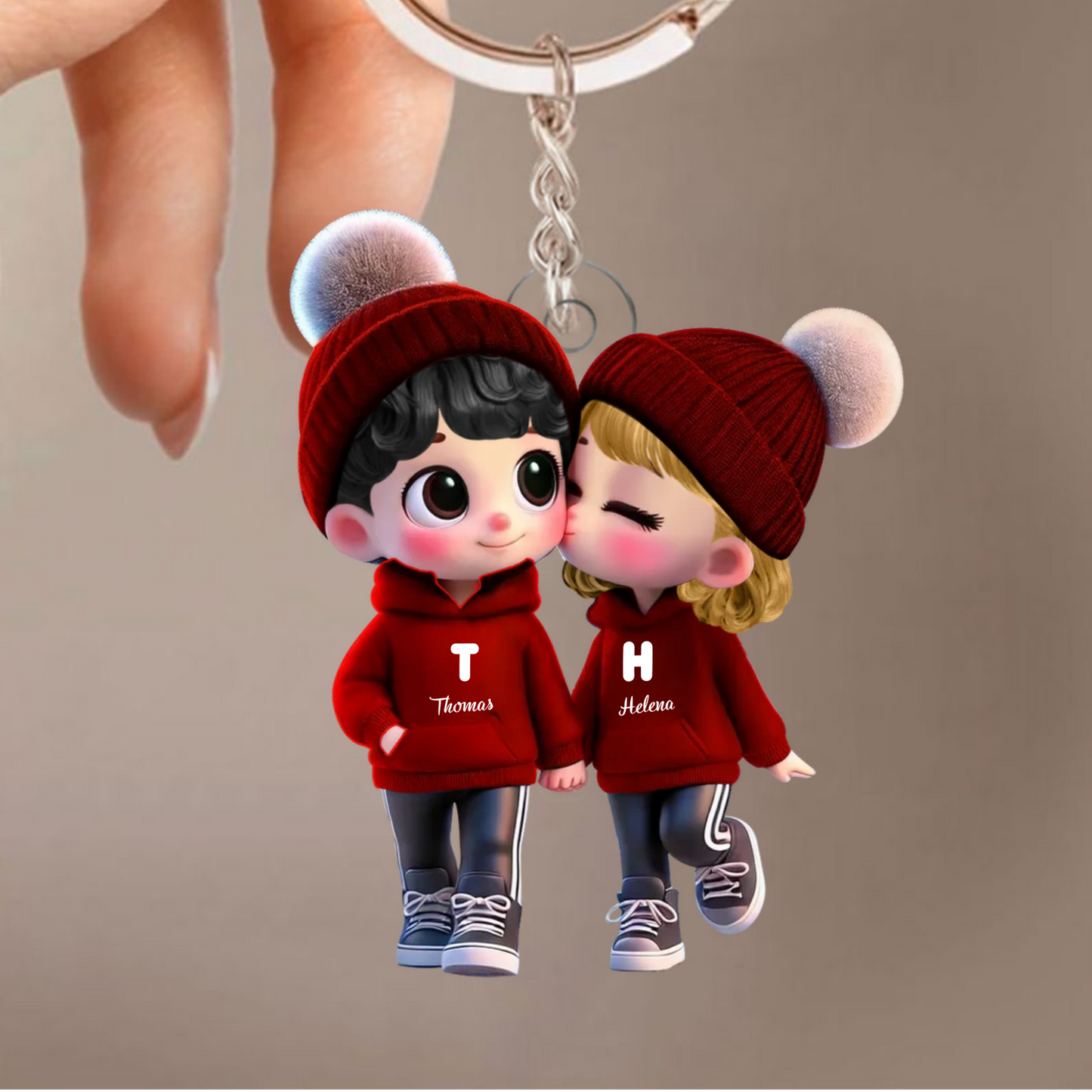 Porte-clés personnalisé – Adorables amoureux pour couple
