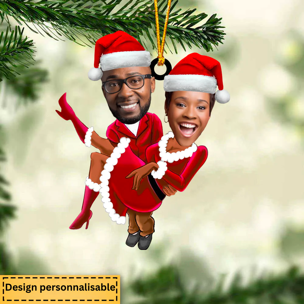 Décorations de Noël pour Couple d'amoureux Vêtements de Noël avec Photo et Nom