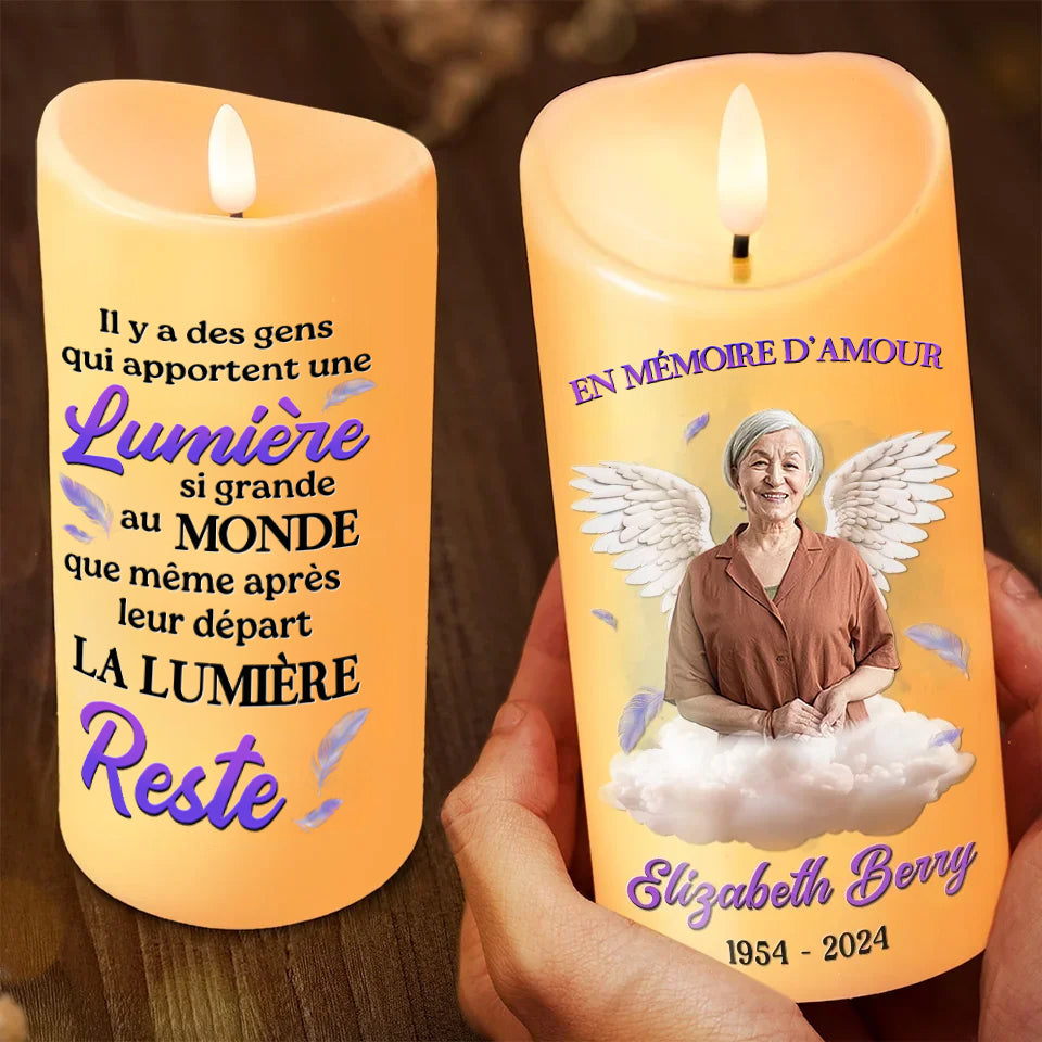 Bougie LED personnalisée commémorative avec photo
